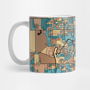 Fort Wayne Map Pattern in Mid Century Pastel Mug